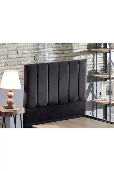 Niron Piano Lite Headboard - Single Bed Headboard, Wipeable Black Soho Fabric Bed Base Headboard