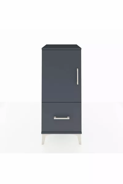 Hyperion Nachtkastje 2 Planken Met 1 Lade En 1 Deur Antraciet-Antraciet