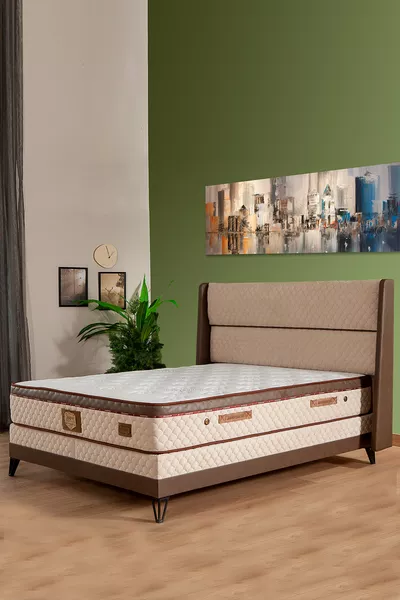 Super Orthopedic Luxury Bed Base and Headboard Set - Brown