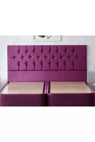 Niron Violet Double Bed Headboard - Cm Purple Fabric Headboard - Base and Bed Frame Headboard