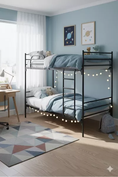 Linda Yurt Apart Hotel Construction Metal Bunk Bed Black