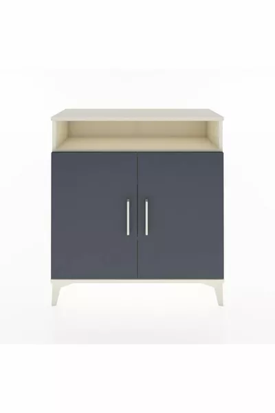 خزانة أرجيس بثلاثة أرفف وبغطائين، لون حجر القمر-أنتراسيت