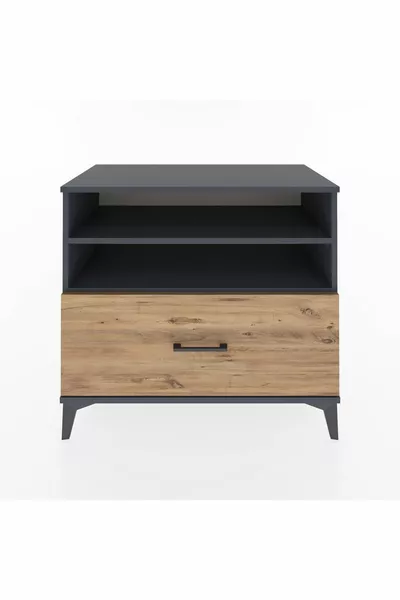 Хиперион скрин с 2 рафта и едно чекмедже, антрацит-смърч