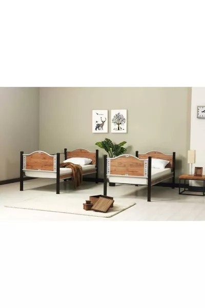 İnci Bunk Bed Black + Walnut