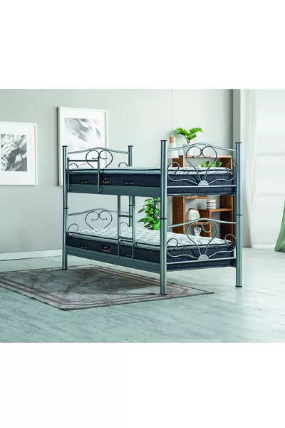 Metal Bunk Bed, Double Decker Detachable, compatible with cm mattress, wrought iron bed frame (mattress not included)