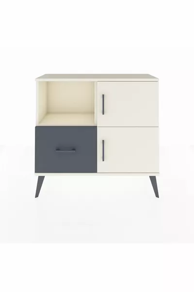 Шифоньер Arges с 2 полками, 1 выдвижным ящиком и 2 дверцами, цвет Лунный камень/Антрацит