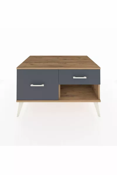 Kronos Şifonyer 2 Çekmeceli  Çam-Çam/Antrasit