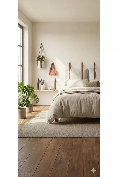 Moderne Slaapkamer Set Bed, Onderstel, Hoofdeinde + 2 Wandnachtkastjes Hotelstijl 4-delig