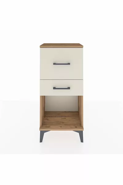 Comodino Arges 2 Cassetti Pino-Pietra di Luna