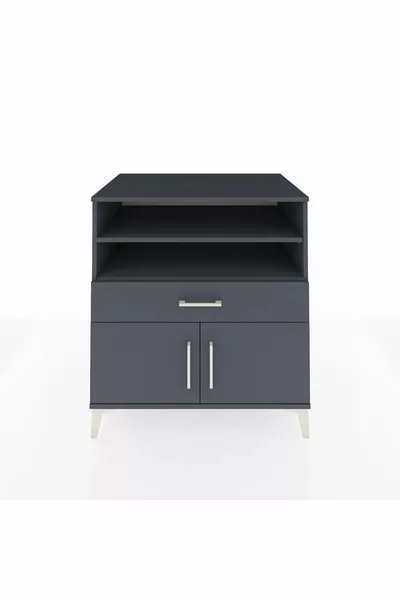 Kronos Şifonyer 3 Raflı Tek Çekmeceli 2 Kapaklı  Antrasit-Antrasit