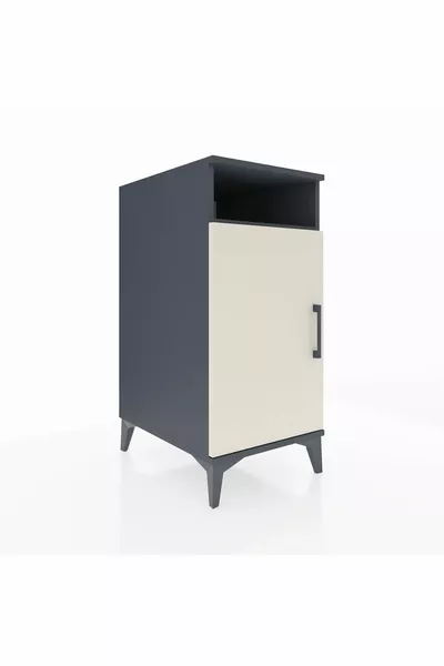 Кронос скрин с 3 рафта и една врата Антрацит-Камък ала