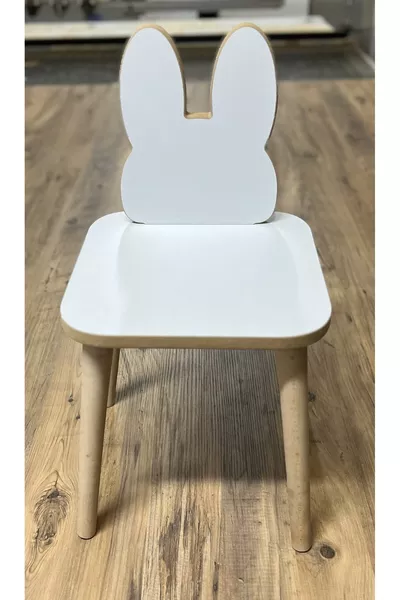 Chaise tabouret à thème animal Lapin blanc