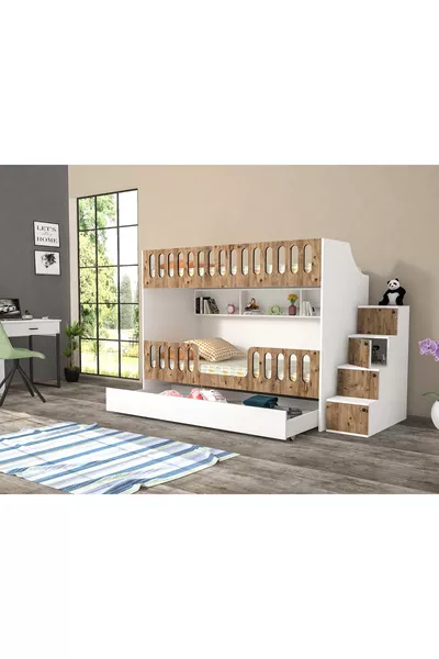 غرفة شباب بسرير بطابقين مع سرير سفلي