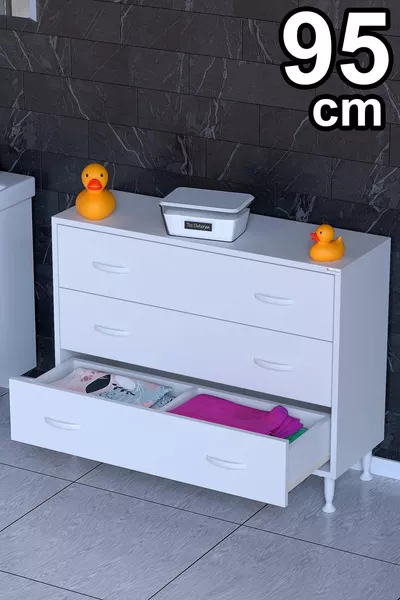 SÖKE، خزانة حمام متعددة الاستخدامات، بقدمين، بثلاثة أدراج (خيارات عرض مختلفة)