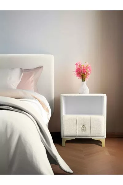 خزانة جانبية مفردة من الذهب مع رف