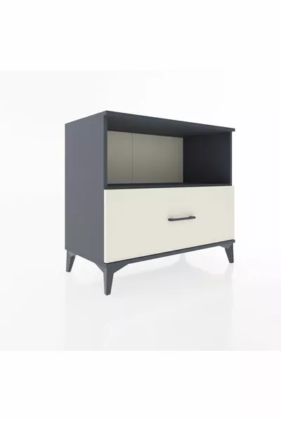 Hyperion Dresser Single Shelf Single Drawer Anthracite-Aquamarine