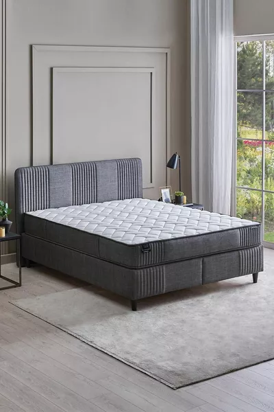 Wool Sense Yatak Baza Başlık 3'lü Set - Koyu Gri