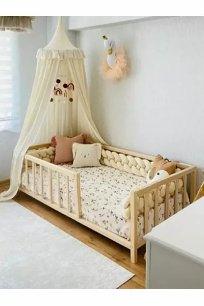 SRKYHOME CONCEPT Montessori Baby- en Kinderbed Natuurlijk Houten Bed