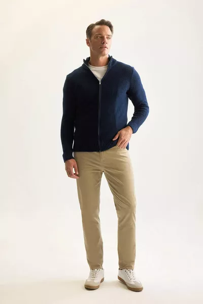 Standaard Pasvorm Halve Col Trui Vest WN