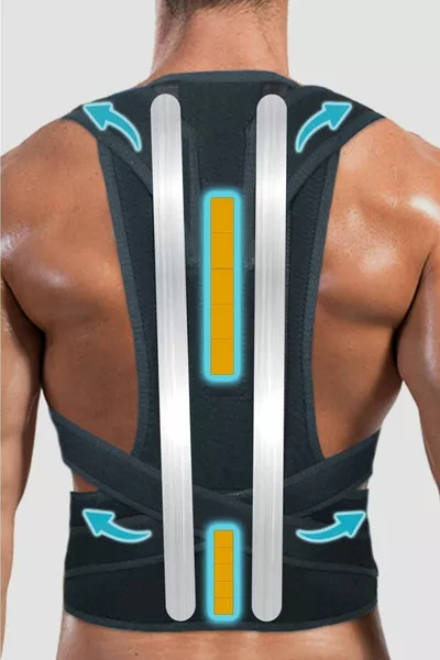 Orthopädisches Korsett für aufrechte Haltung, Haltungskorrekturkorsett gegen Rundrücken, Schulter- und Rückenkorsett, Sportlerkorsett