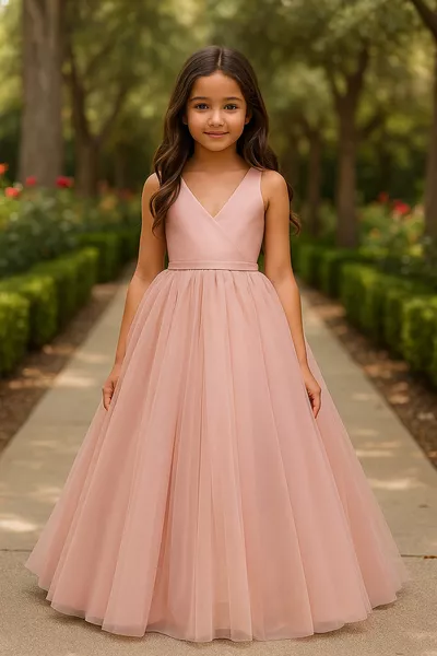 Robe fille couleur poudre