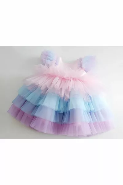 Kız Çocuk Renkli Tütü Elbise