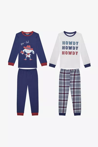 Boys Howdy 2-Piece Multicolor Pajama Set