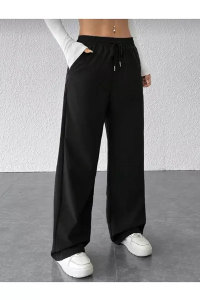 Damen Baggy-weite Jogginghose Unten Dehnbarer Bequemer Stoff