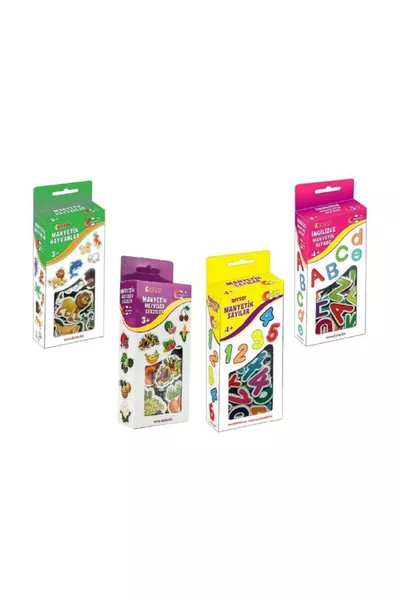 Puzzle magnetico per frigorifero a 4 pezzi - Animali - Frutta e verdura - Veicoli Magnete 1-6 anni