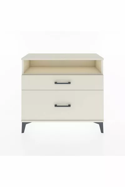 Arges Dresser Single Shelf 2 Drawers Moonstone-Moonstone
