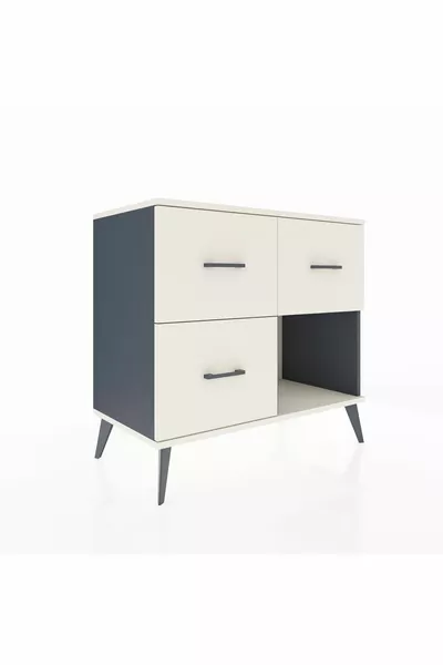 خزانة أدراج هيفريون بثلاثة أدراج - أنثراسيت وحجر الصوّان