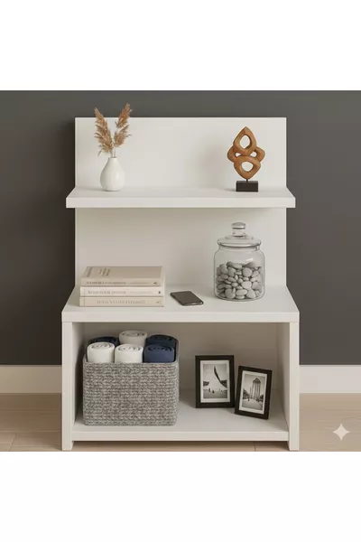 Нощно шкафче - Нощно шкафче с открита полица