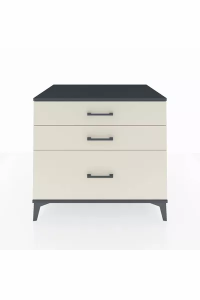 Cassettiera Kronos 3 Cassetti Antracite-Pietra di Luna