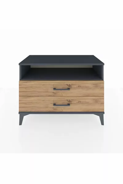 خزانة هايبرينون بدرجين ورف واحد أنثراسيت-صنوبر