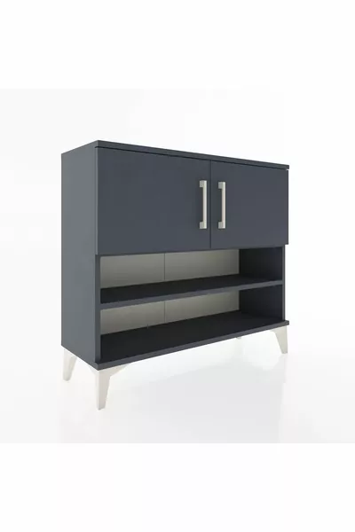 Arges Dressoir 3 Planken 2 Deuren Antraciet-Antraciet