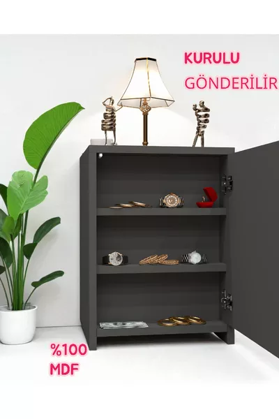 Bifur Nachtkastje met Verborgd Vakken, MDF, Wordt Kant-en-Klaar Geleverd, Montage Niet Nodig