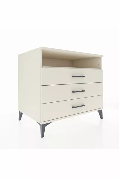 Comò Kronos con un Ripiano e 3 Cassetti Pietra di Luna-Pietra di Luna