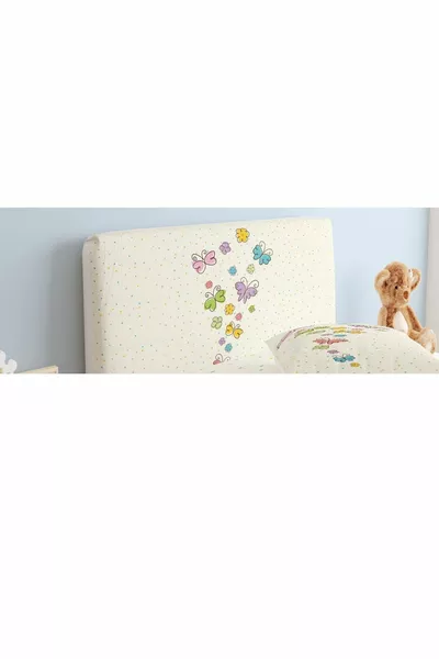 غطاء رأس السرير بنقشة الفراشات الملونة المنقطة