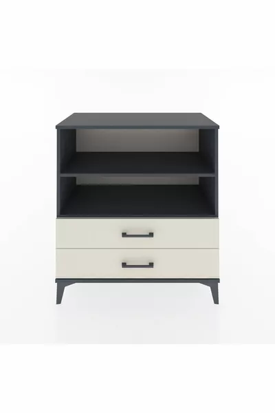 خزانة هايبريون بدرجين ورفين - أنثراسيت وحجر رملي