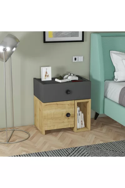 MoBiga Rondo Nachttisch mit Schrank und Schublade