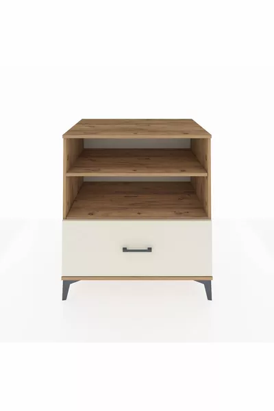 خزانة كرونوس بدرجين ورفين من خشب الصنوبر وحجر الآيواست