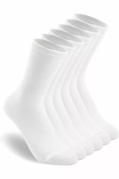 6 Paar Baumwoll-Tennis-Socken Knöchellang - Unisex