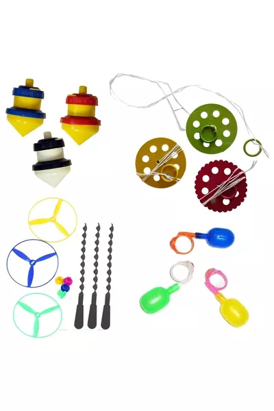 Носталгични образователни играчки - 3 броя НЛО въртящи се играчки, пластмасови въртящи се топчета, НЛО вихър, воден пръстен носталгия