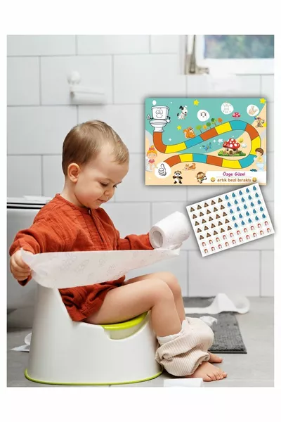 Забавна и образователна дъска със стикери за обучение за тоалетна, см