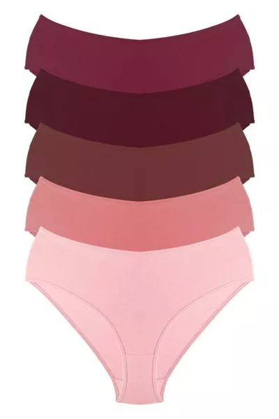 Lot de 5 culottes bateau en coton à large bord - 2