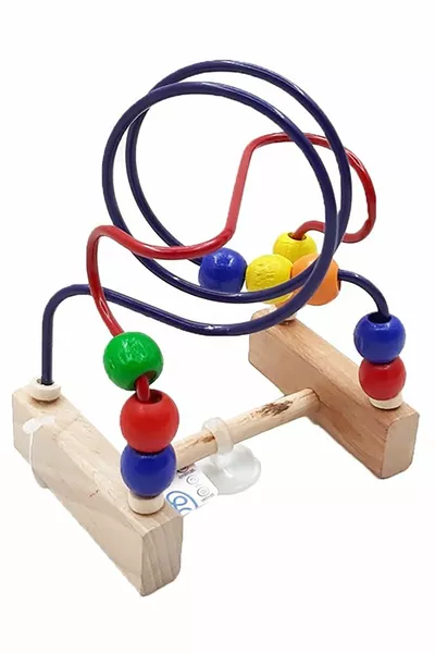 Дървена мини обучителна и играчка с мъниста за координация за столче за хранене, см