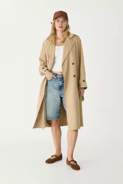 معطف ترنش طويل فضفاض