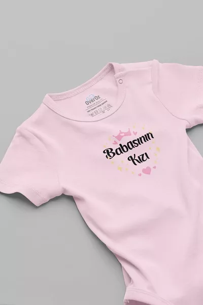 بودي بيبي وردي من قطن عضوي ٪ لطفلة، بجانب أزرار فشار 