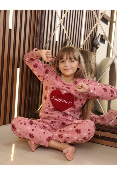 Happiness Children's Fleece Winter Pajama Set. Ages 
