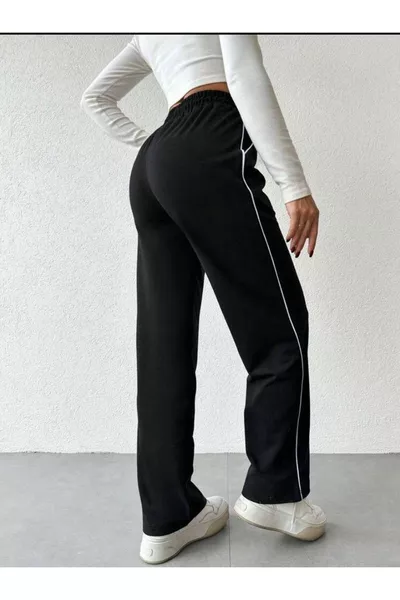 Pantaloni sportivi unisex oversize a gamba larga con vita elasticizzata in doppio filo